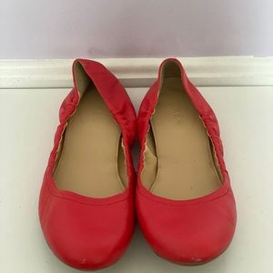 Red J.Crew Ballet Flats